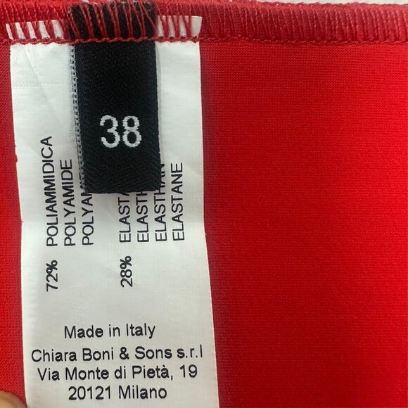 Chiara Boni La Petite Robe Jodilin Red Stretch Jersey Dress 2 Cocktail Evening - Picture 13 of 16